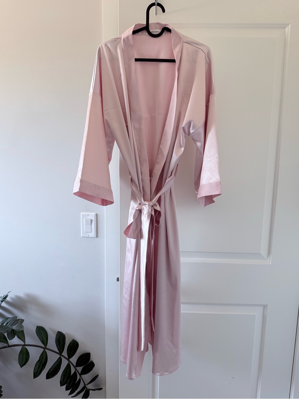 Bridal Satin Long Robe - Blush Pink